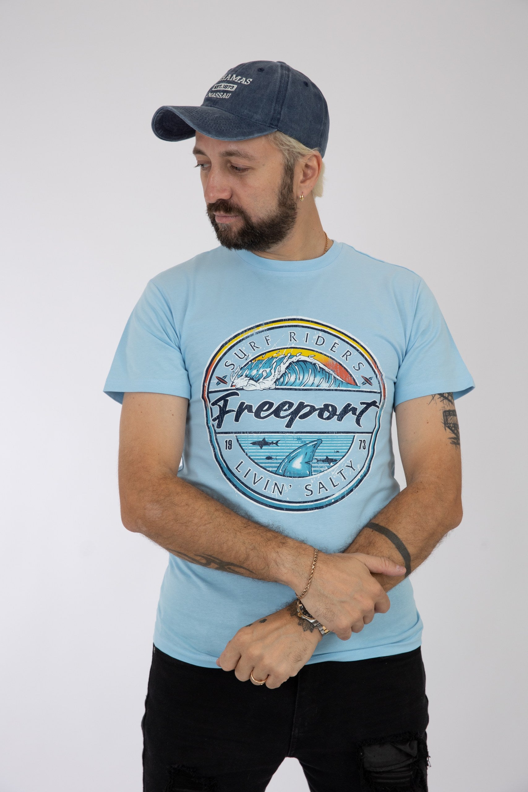 Adult Solid T-Shirts Sky Blue