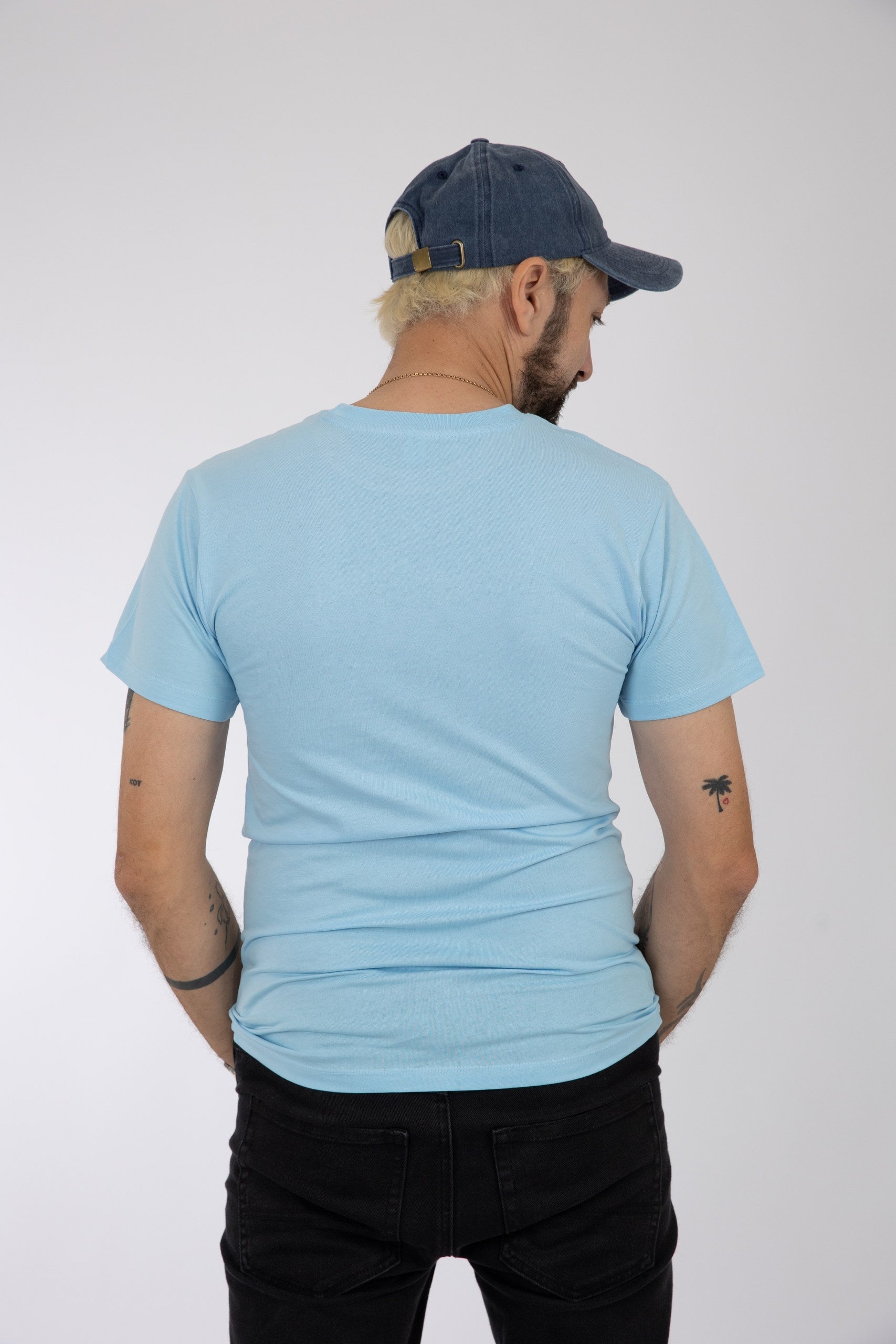 Adult Solid T-Shirts Sky Blue