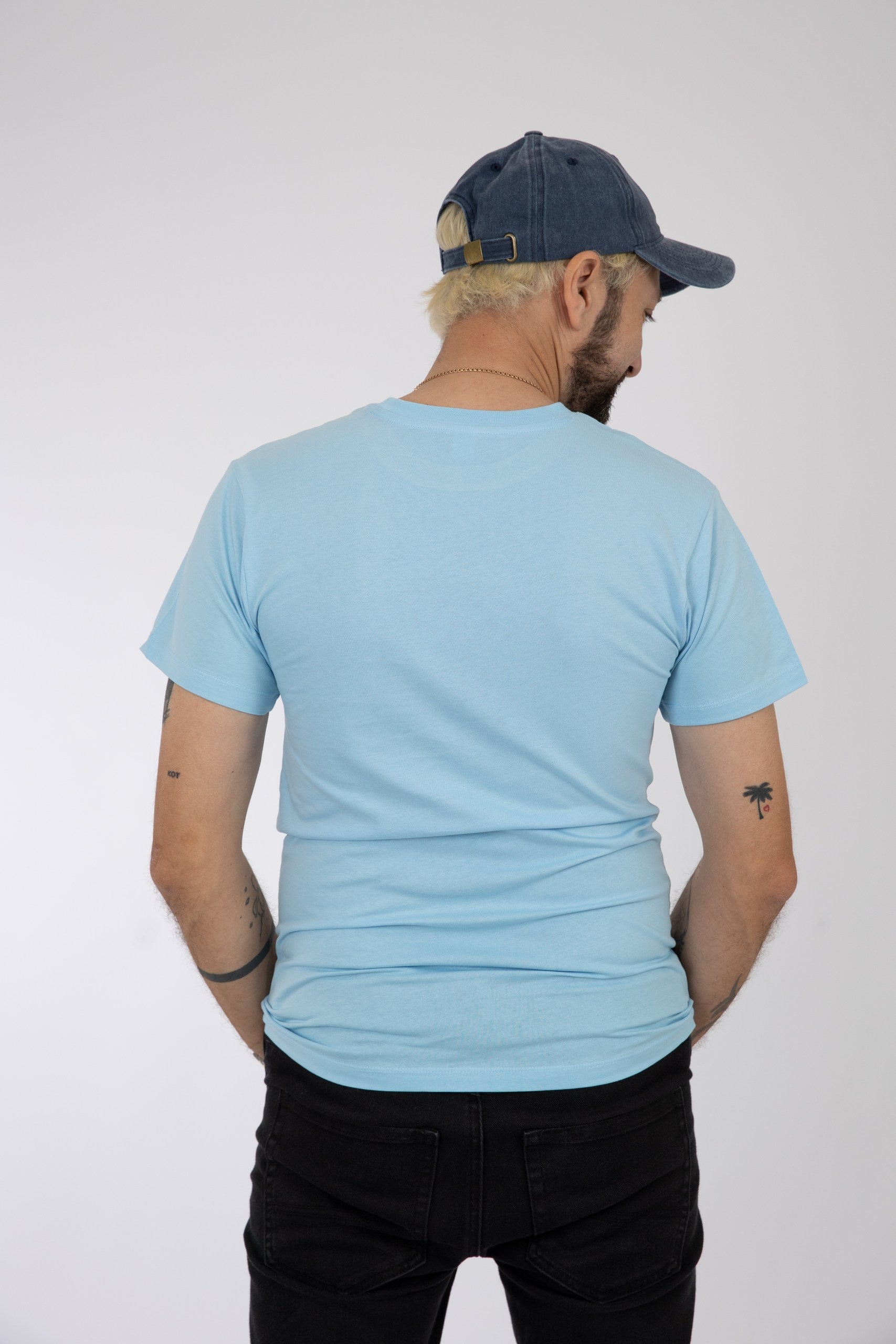Adult Solid T-Shirts Sky Blue