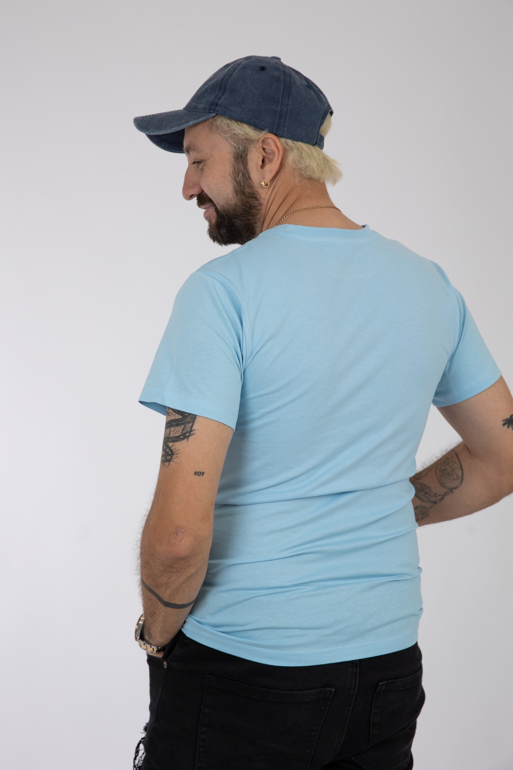 Adult Solid T-Shirts Sky Blue