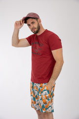 Adult Solid T-Shirts Heather Cardinal