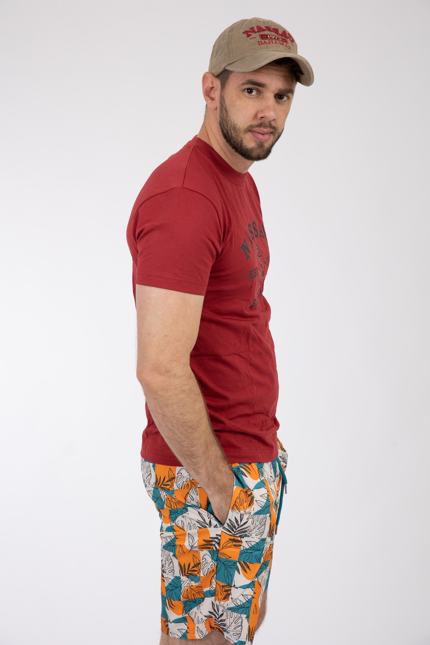 Adult Solid T-Shirts Heather Cardinal