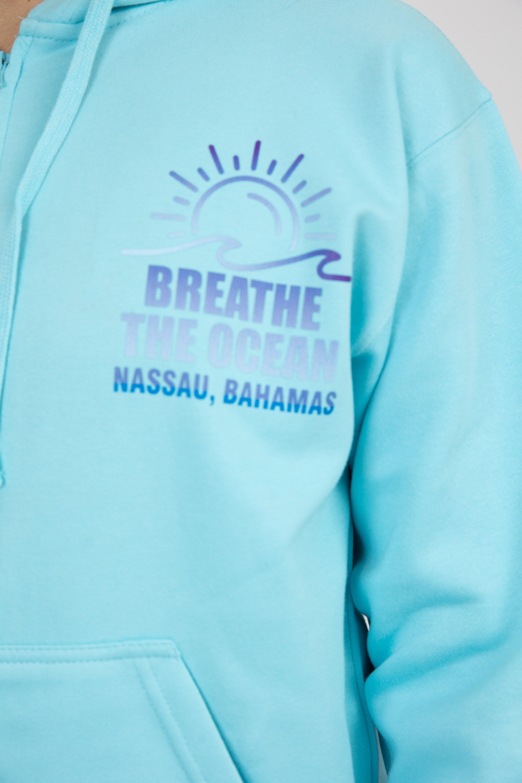 Adult Zipper Hoodie Sax Blue
