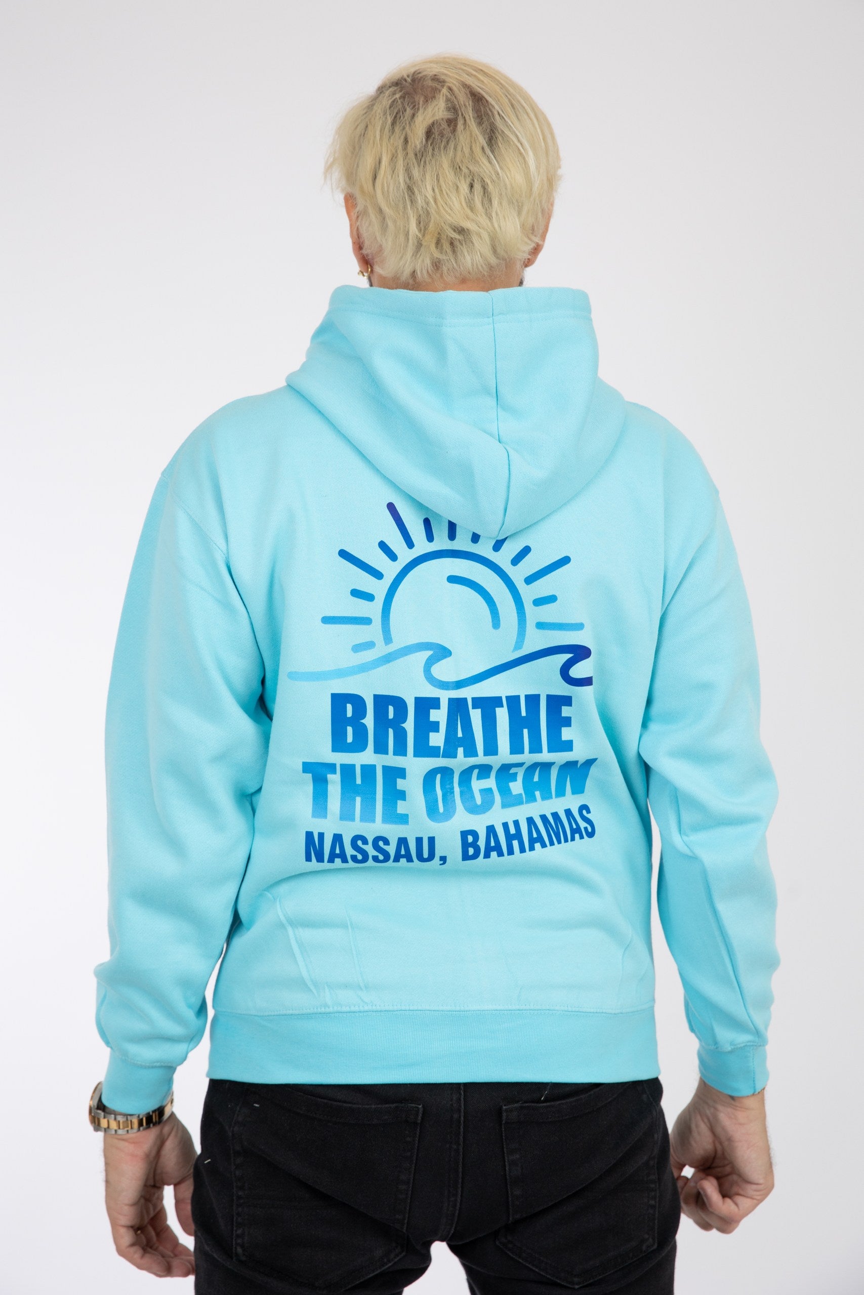 Adult Zipper Hoodie Sax Blue