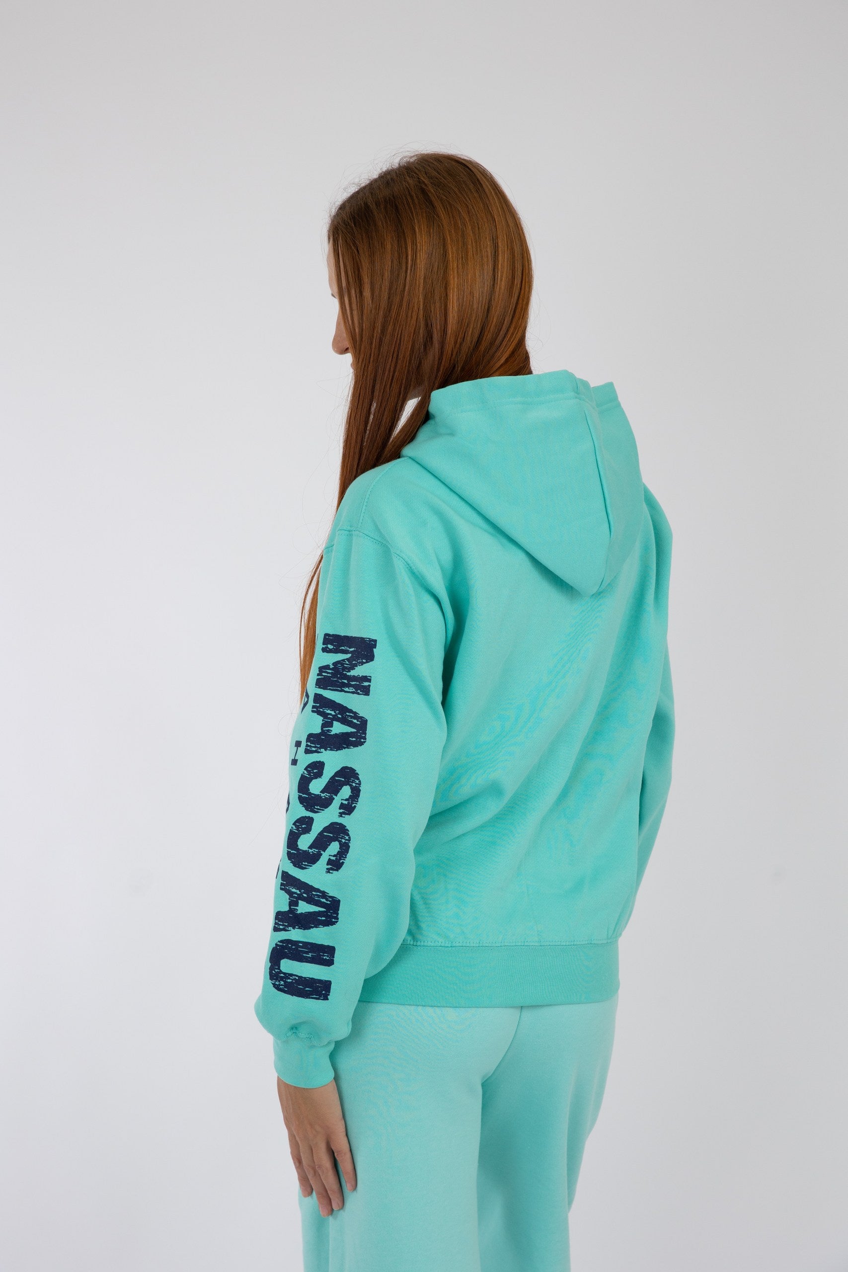 Adult Zipper Solid Hoodie Teal