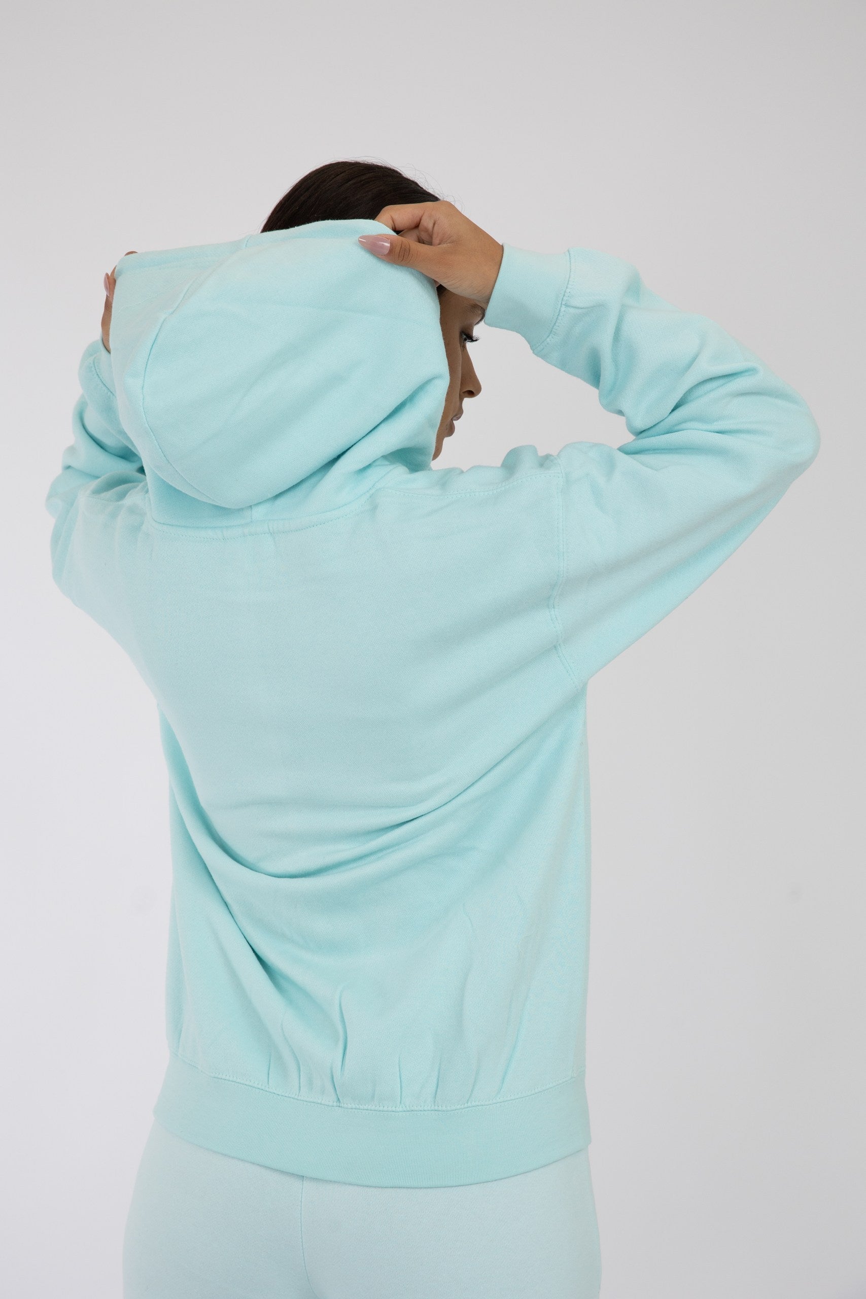 Adult Zipper Hoodie Blue Mint
