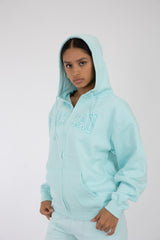 Adult Zipper Hoodie Blue Mint