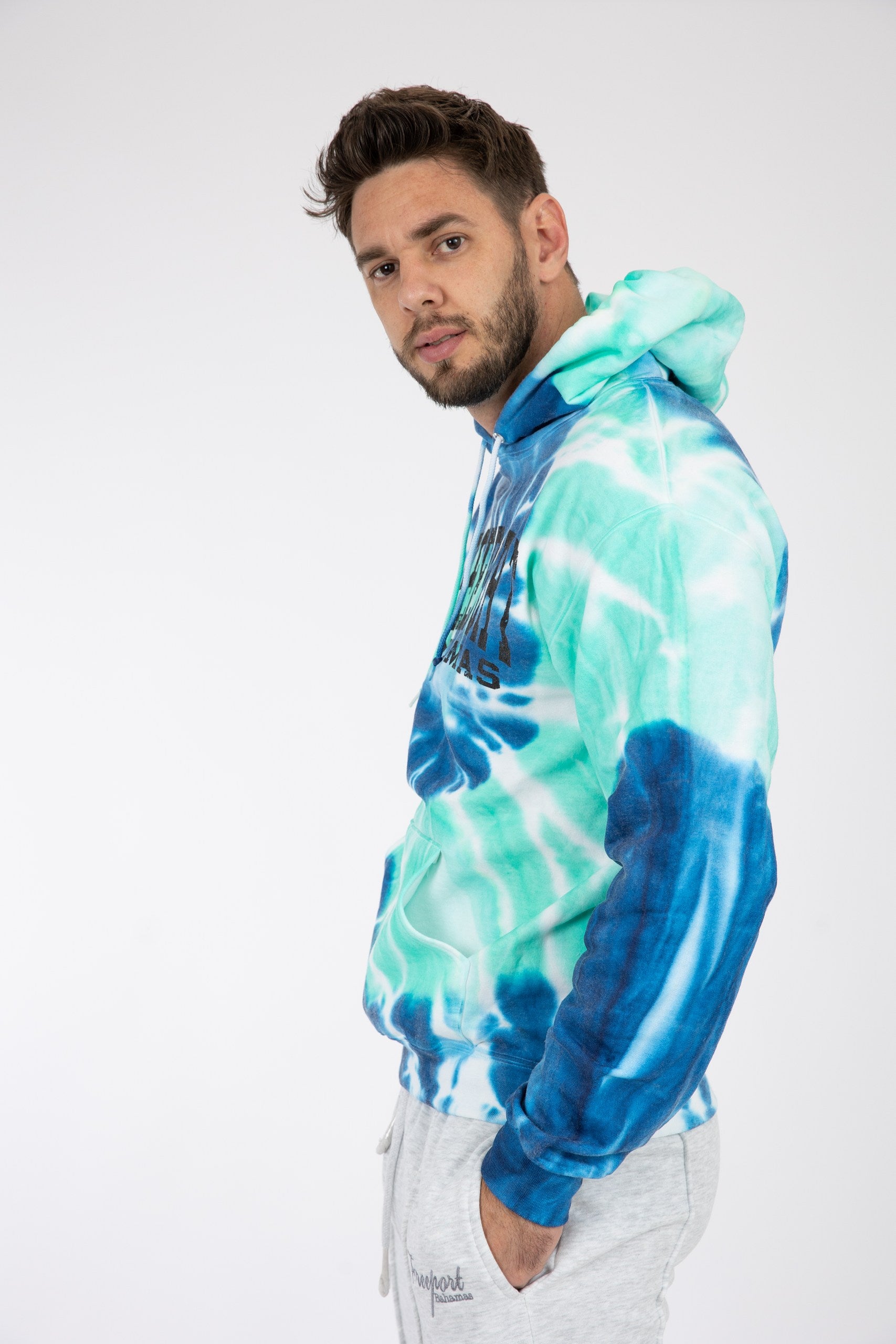 Adult Tie-Dye Hoodie Blue Ocean