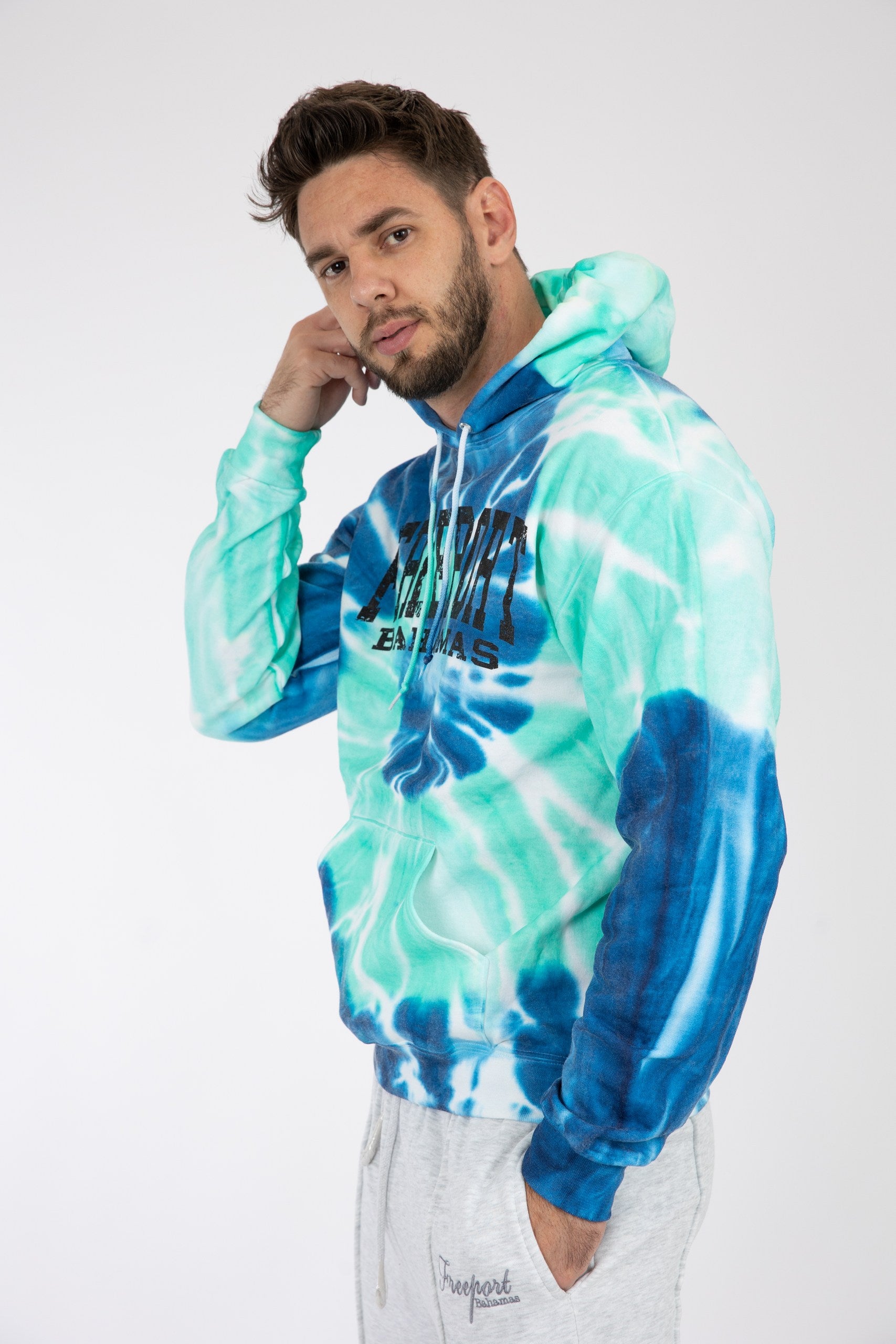 Adult Tie-Dye Hoodie Blue Ocean