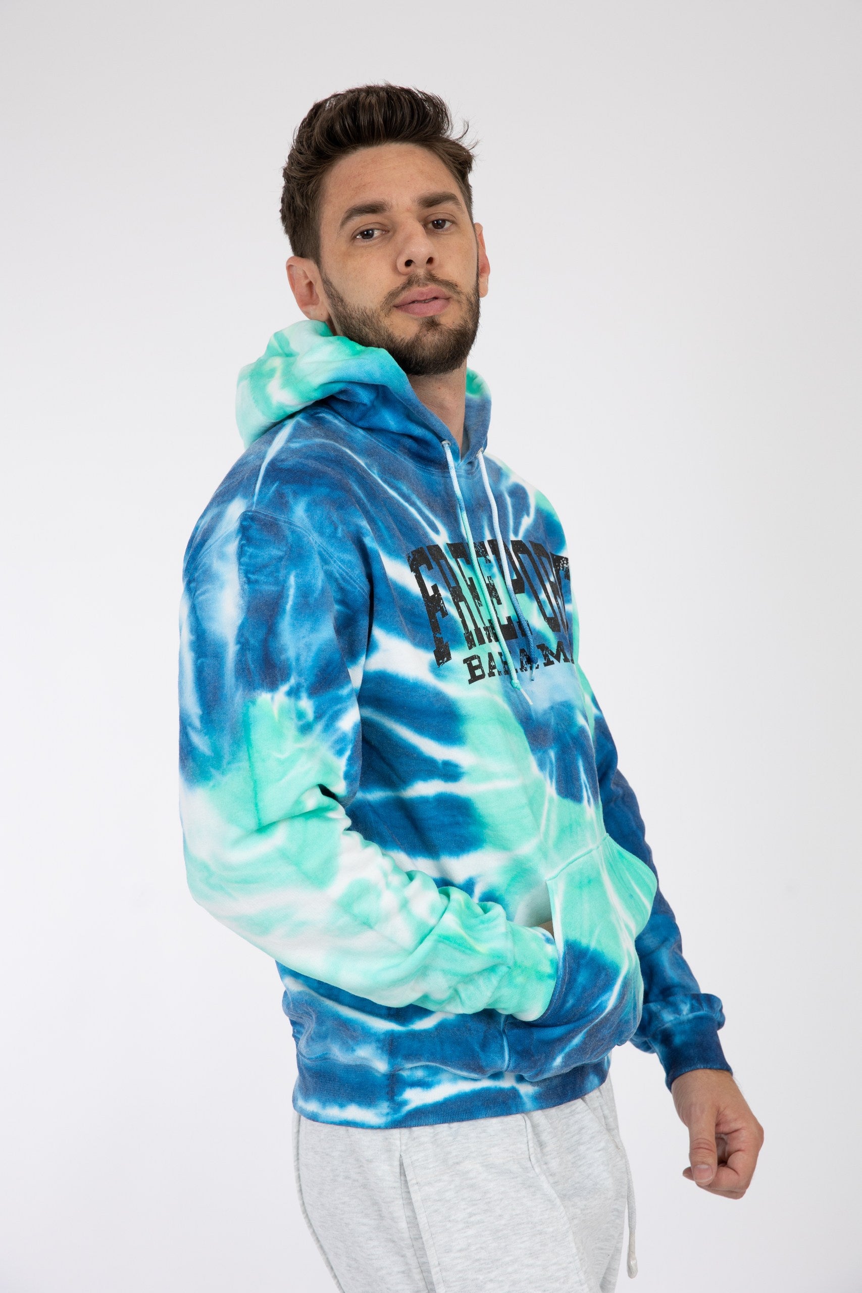 Adult Tie-Dye Hoodie Blue Ocean