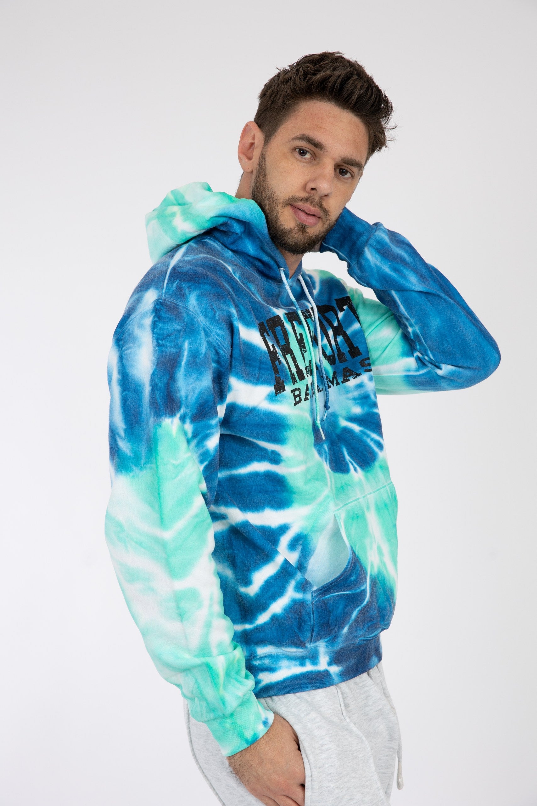 Adult Tie-Dye Hoodie Blue Ocean