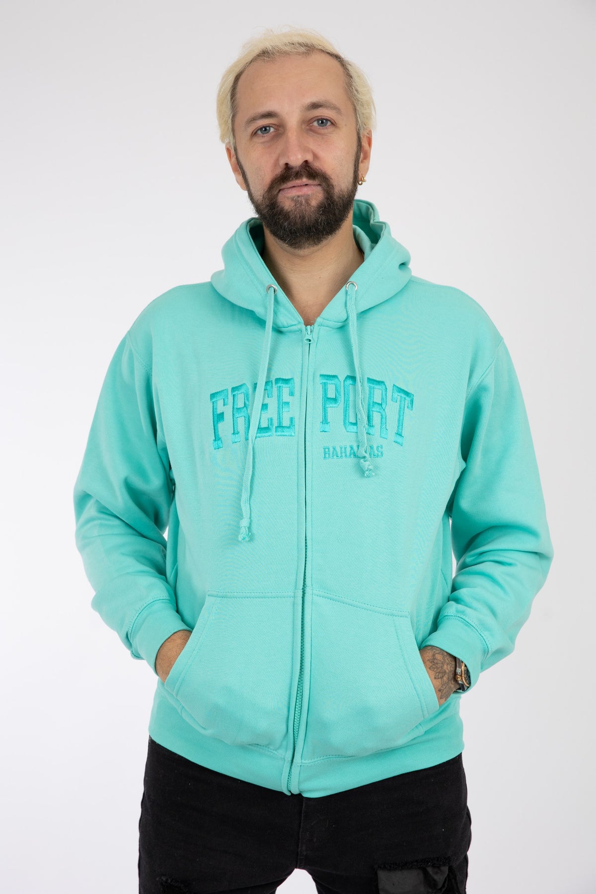 Adult Zipper Hoodie Blue Grey
