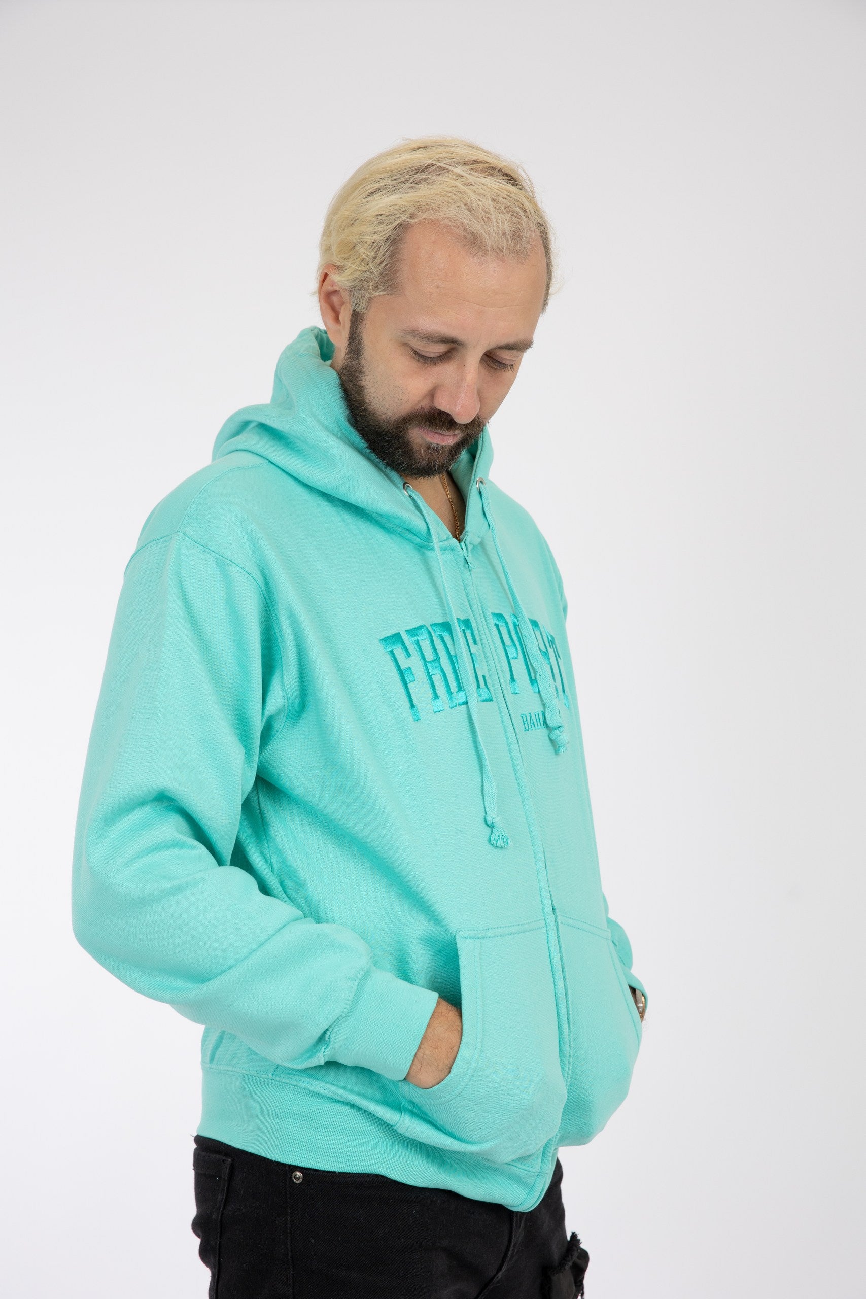 Adult Zipper Hoodie Blue Grey