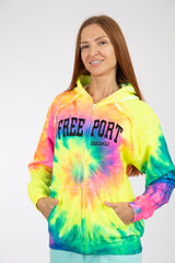 Adult Tie-Dye Hoodie Neon Rainbow