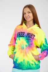 Adult Tie-Dye Hoodie Neon Rainbow