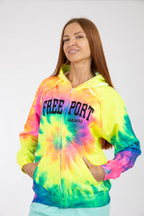 Adult Tie-Dye Hoodie Neon Rainbow