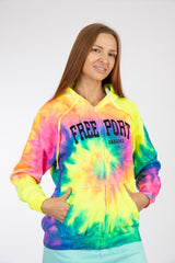 Adult Tie-Dye Hoodie Neon Rainbow