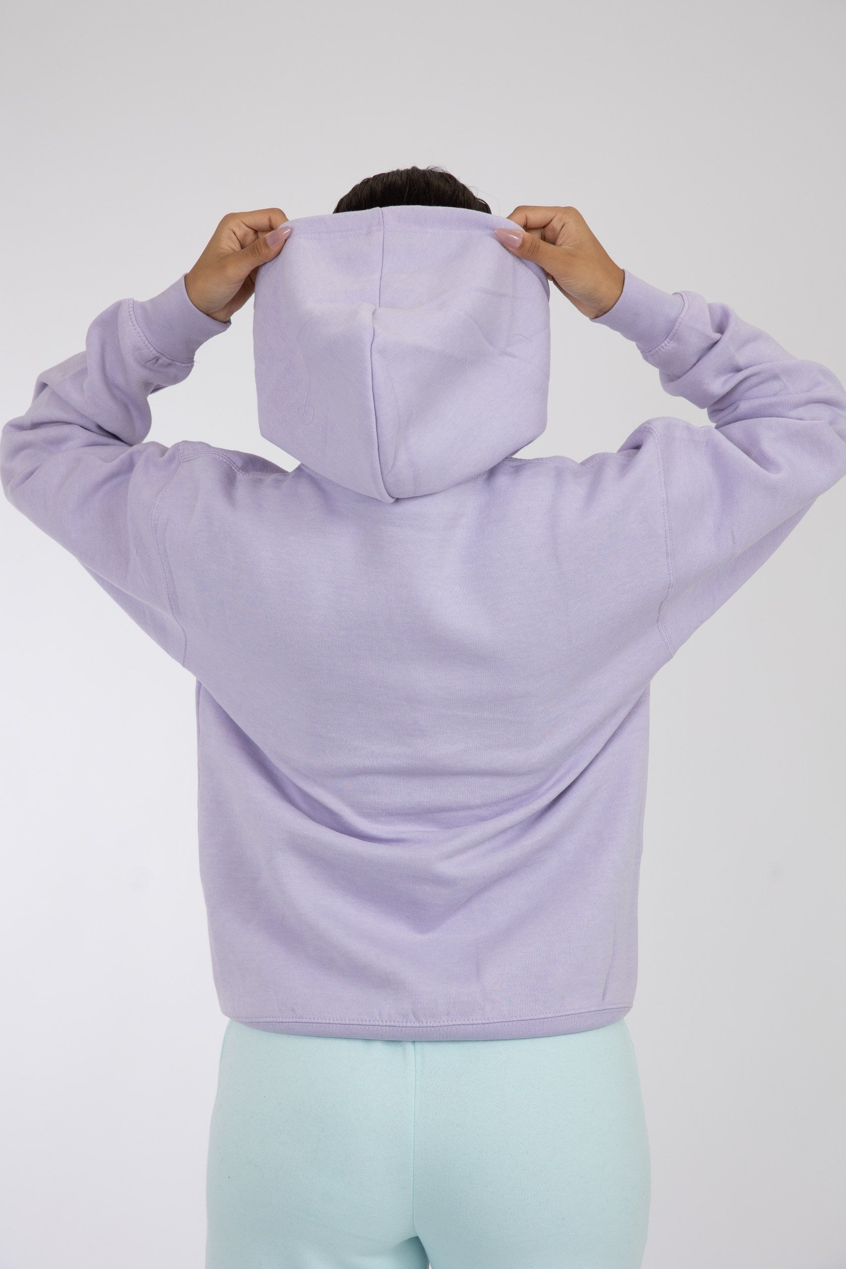 Adult Solid Hoodie Heather Purple