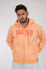 Adult Solid Zipper Hoodie Heather Orange
