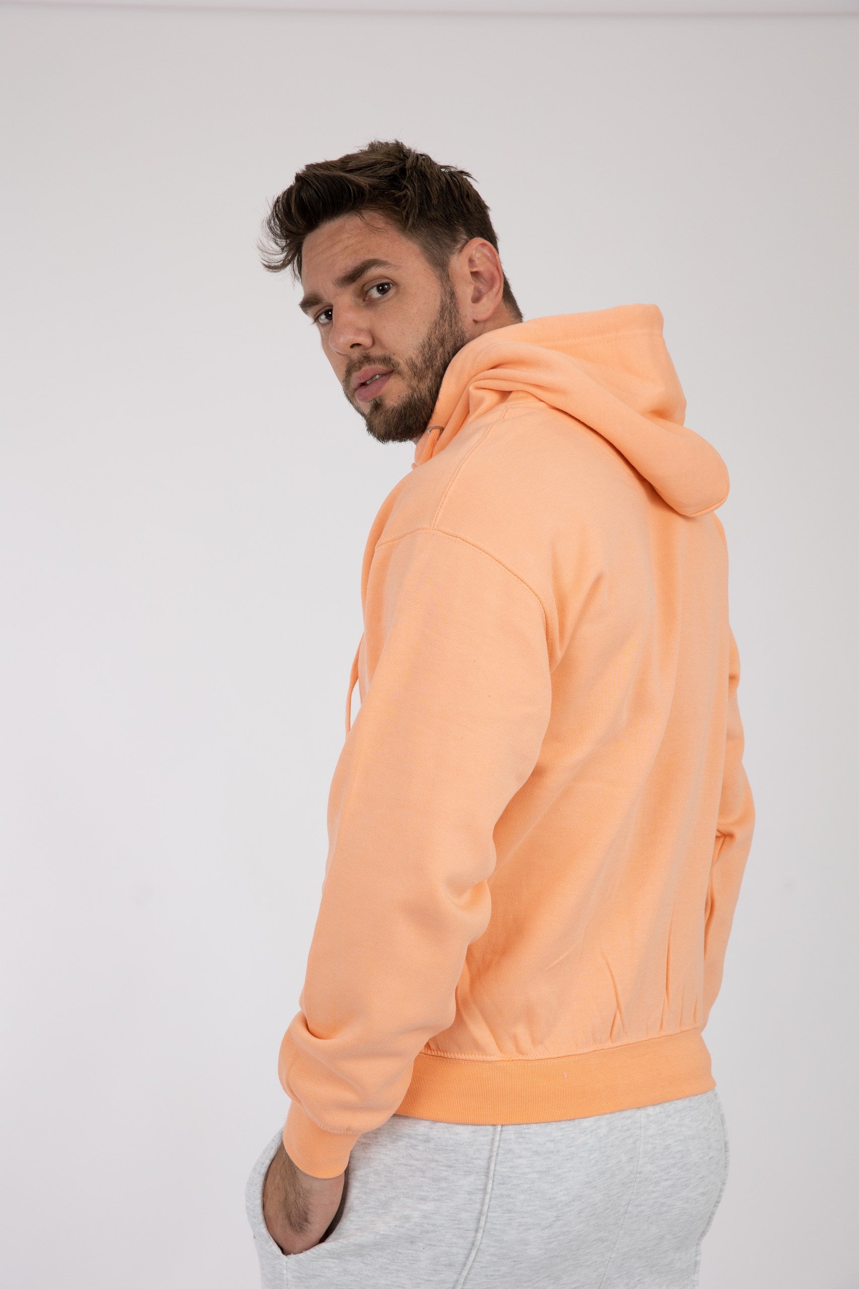 Adult Solid Zipper Hoodie Heather Orange