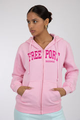 Adult Solid Zipper Hoodie Fuchsia