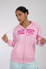 Adult Solid Zipper Hoodie Fuchsia