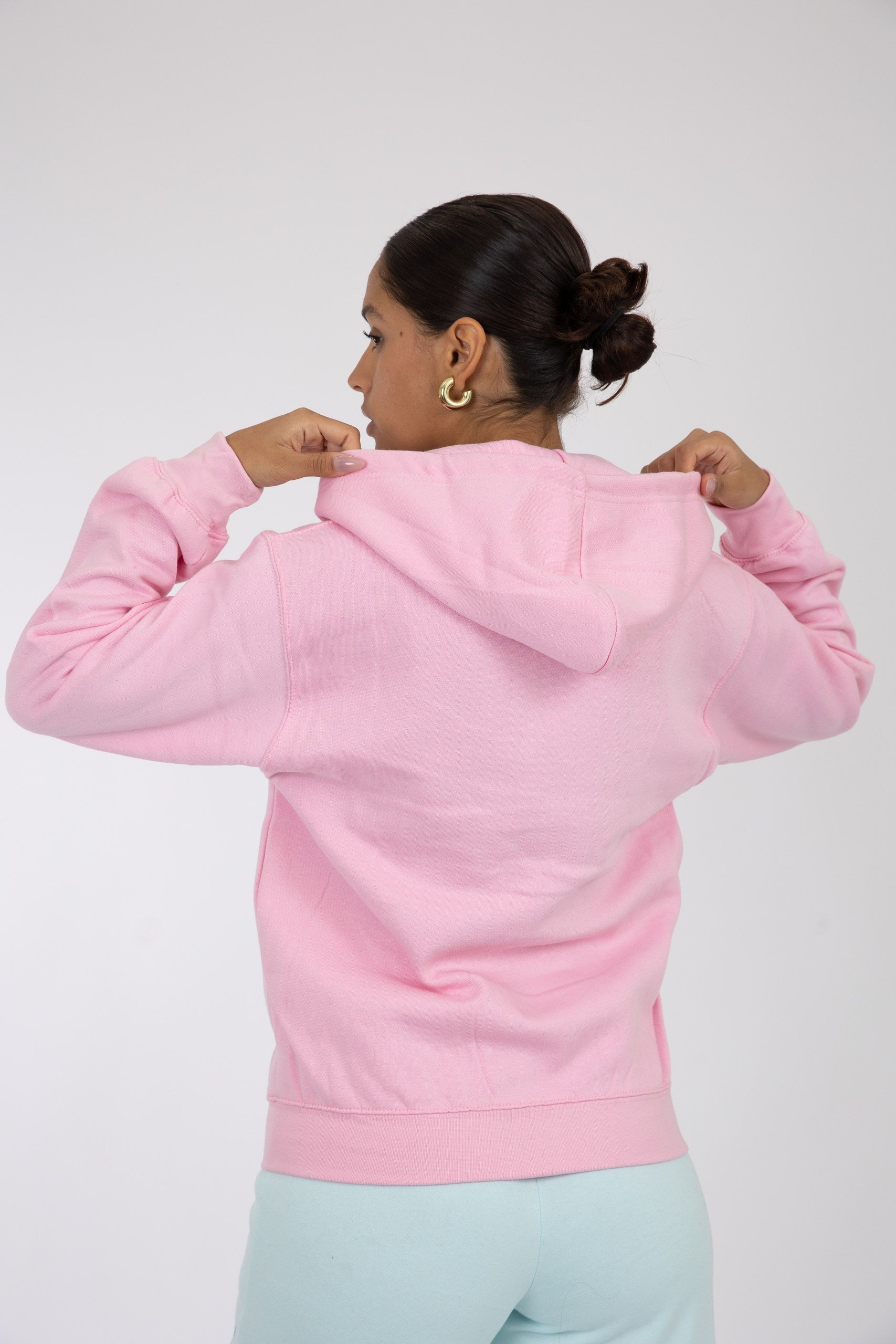 Adult Solid Zipper Hoodie Fuchsia