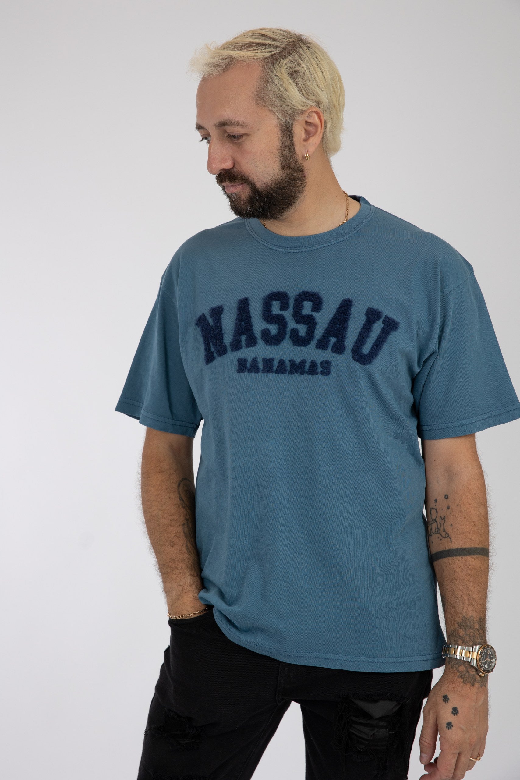 Adult Solid T-shirt Heather Blue