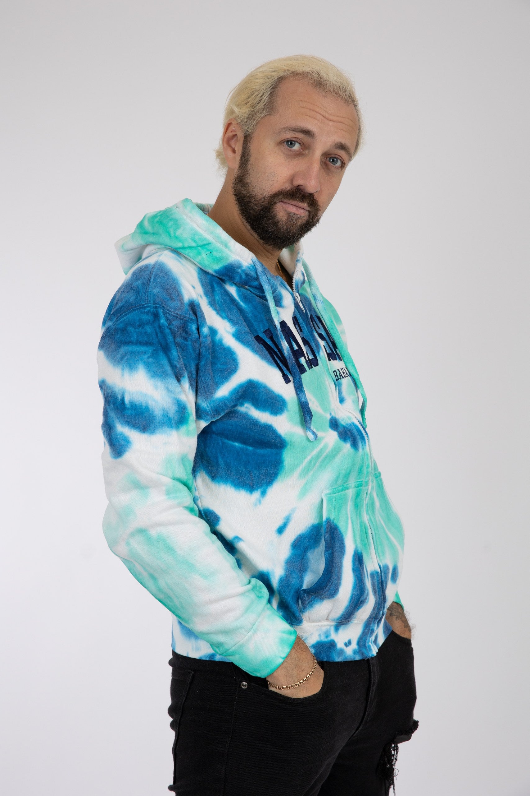 Adult Tie-Dye Hoodie Blue Jerry