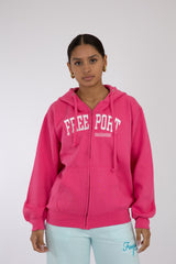 Adult Solid Zipper Hoodie Deep Magenta