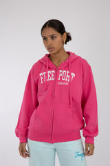 Adult Solid Zipper Hoodie Deep Magenta