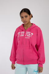 Adult Solid Zipper Hoodie Deep Magenta