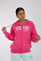 Adult Solid Zipper Hoodie Deep Magenta
